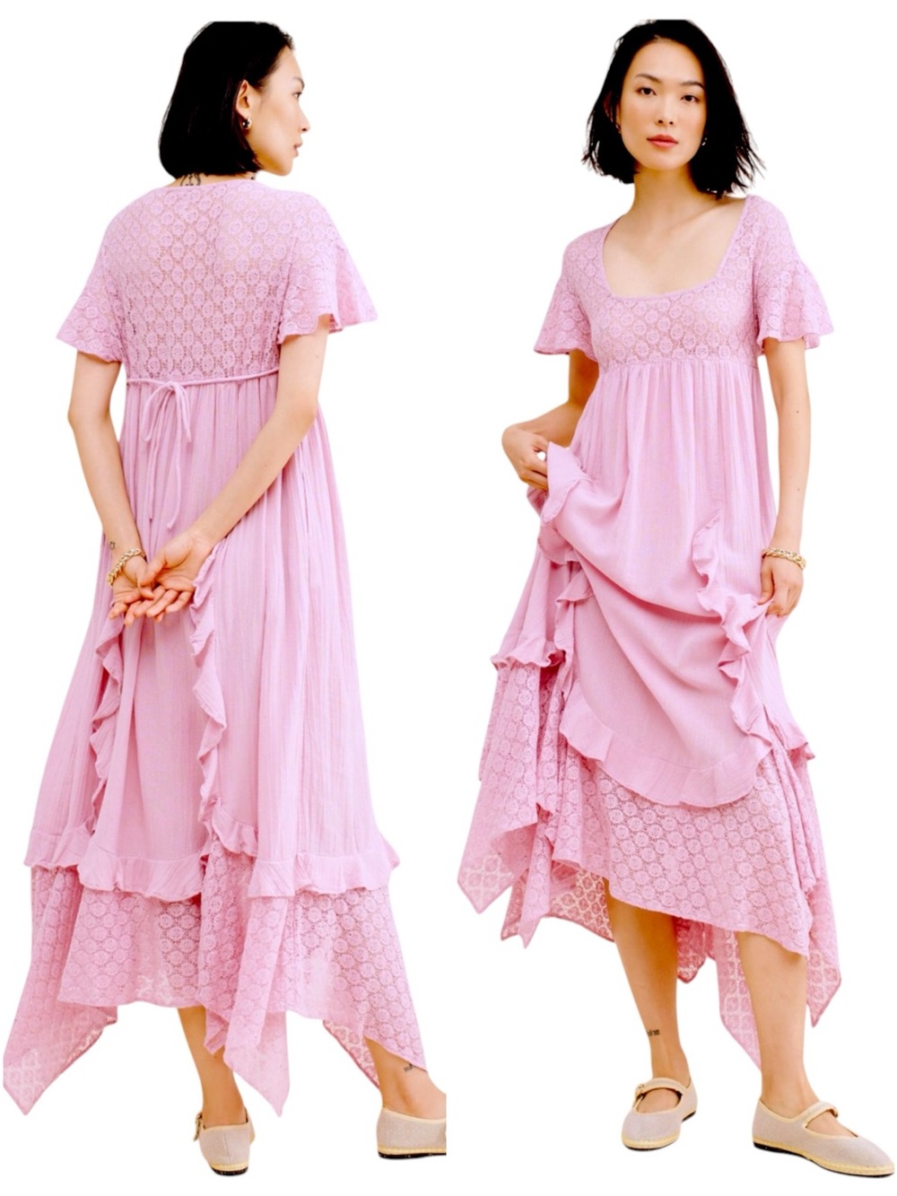 Free People x FREE-EST Blossom Pink Romance Boho Maxi Dress